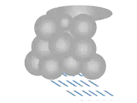 a cartoon drawing of a cloud with lightning coming from it