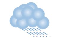 a cartoon illustration of a cloud with rain coming out of it