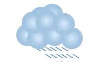 a cartoon illustration of a cloud with rain coming out of it