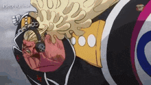 a cartoon of a man wearing headphones with the word piece anime written below him
