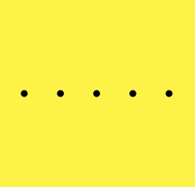a yellow background with a few letters and a circle in the middle