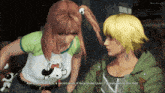 a girl in a hello kitty shirt talks to a boy