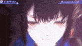 a close up of a girl 's face with the words requiemforlove3d written above her