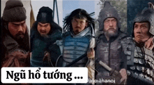 a group of soldiers are standing next to each other with the words " ngh ho tuong " in the corner
