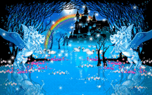 unicorn castle rainbow