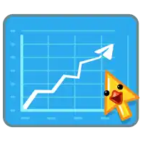 a cartoon illustration of a yellow arrow with a red beak pointing up