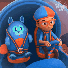 Jaw Dropped Blippi And Dbo The Dog GIF - Jaw Dropped Blippi And Dbo The Dog Blippi Wonders Educational Cartoons For Kids GIFs