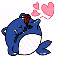 cat whale cute blue love