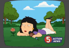 Flower GIF - Family Guy Tricia Takanawa News Report GIFs