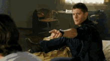 When Someone Suggests It’s Time To Drink Wine. GIF - Supernatural Dean Winchester Point GIFs
