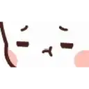 a cartoon face with a sad expression and a pink nose and mouth .