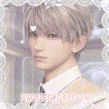 a pixelated image of a boy with the name xavier da silva written on the bottom