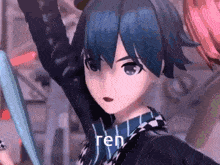 a close up of a anime character with the word ren written on the bottom