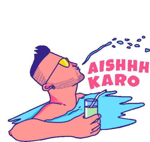 Stud Munda Chills In A Pool Sticker - Stud Munda Aish Karo Relaxation Stickers