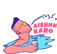 Stud Munda Chills In A Pool Sticker - Stud Munda Aish Karo Relaxation Stickers