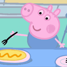 George Pig Peppa Pig GIF - George Pig Peppa Pig Pancake GIFs