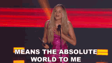 Means The Absolute World To Me Kelsea Ballerini GIF - Means The Absolute World To Me Kelsea Ballerini Cmt Awards GIFs