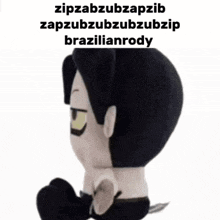 a stuffed animal with a knife and the words zipzabzubzapzib zapzubzubzubzip brazilianrody