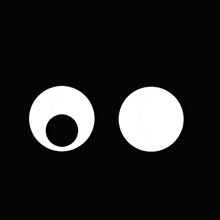 a pair of white circles with a hole in the middle on a black background