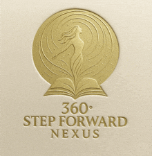 a logo for 360 step forward nexus with a woman in a circle