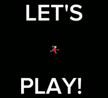 a poster that says let 's play with a drawing of a man