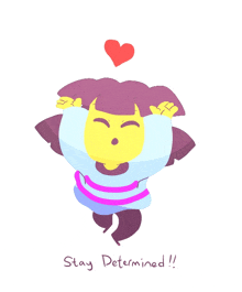 Stay Determined Red Heart GIF