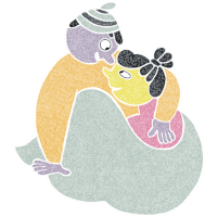 Peter And Lotta Hugging Under A Blanket Sticker - Cosy Love Hug Comfort Stickers