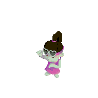 a cartoon character wearing sunglasses and a headband that says ' marie ' on it