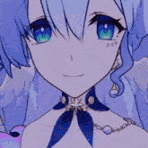 a close up of a girl 's face with a star on her neck