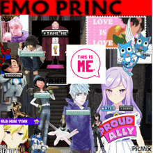 a collage of anime characters with the words emo prince on top