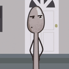 a cartoon of a spoon with a sad face