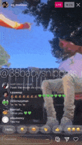 a screenshot of a live stream with the words 38babysnippets on the bottom