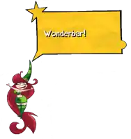 a yellow speech bubble with the word wonderbar written on it