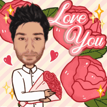 Love You Roses GIF - Love You Roses Bouquet GIFs