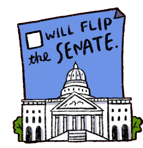 Flip The Senate Senate Sticker - Flip The Senate Senate Senate Race Stickers