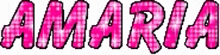 the name amaria is written in pink letters