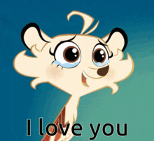 a cartoon character says i love you with tears in her eyes
