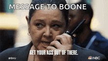 Get Your Ass Out Of There Lieutenant Kate Dixon GIF - Get Your Ass Out Of There Lieutenant Kate Dixon Camryn Manheim GIFs