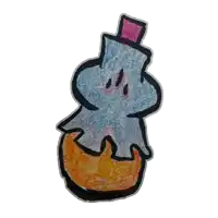 a child 's drawing of a ghost with a top hat on