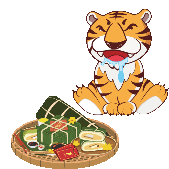 Hungry Tiger Sticker - Hungry Tiger New Year Stickers