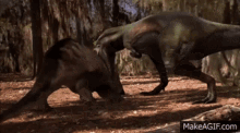 Albertosaurus Fighting GIF - Albertosaurus Fighting Triceratops GIFs