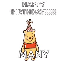 a cartoon of winnie the pooh , tigger , piglet , and eeyore celebrating a birthday