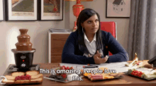 Chocolate Fountain GIF - The Mindy Project Mindy Chocolate GIFs