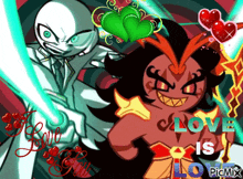 a picture of a cartoon character with the words love is love