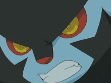 a close up of a cartoon character with lightning coming out of his mouth
