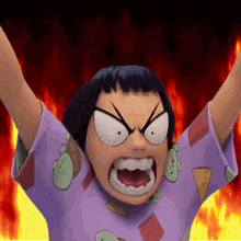 a cartoon character is making an angry face with his arms up in the air