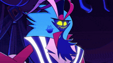 a colorful cartoon character with a yellow eye
