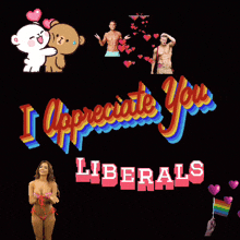 a poster that says i appreciate you liberals on it