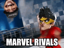 a cartoon of a man with a mask and the words marvel rivals on the bottom