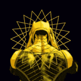 a drawing of a man with a hood and a shield